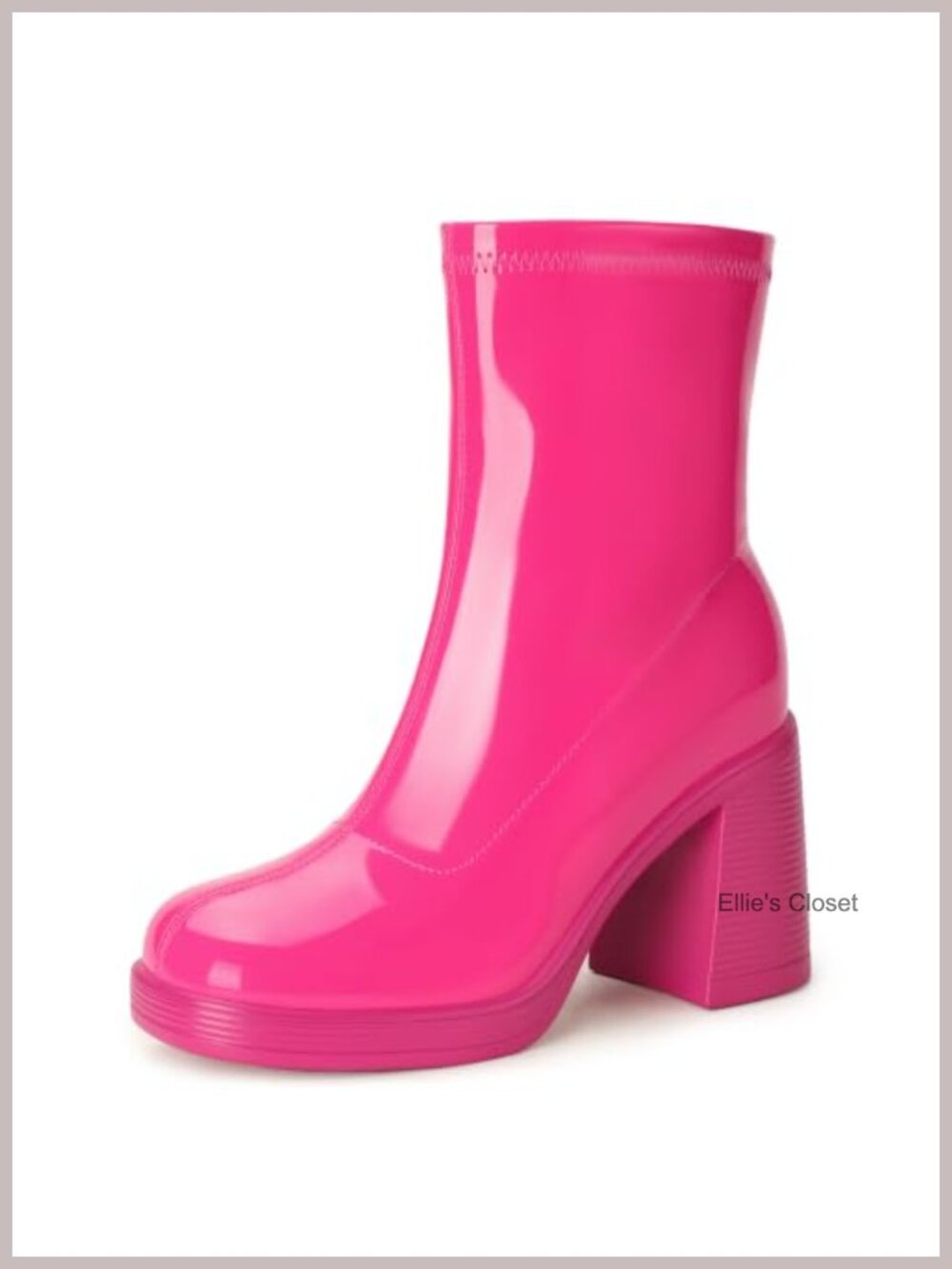 Women's Platform Gogo Ankle Boots Chunky Heel Square Toe Booties